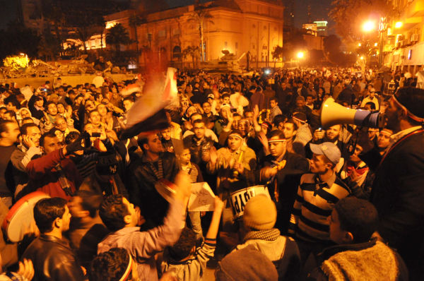カイロ・タハリール広場。ムバラク独裁政権下でも人々は集会を開いていた。＝2011年2月：田中撮影＝
