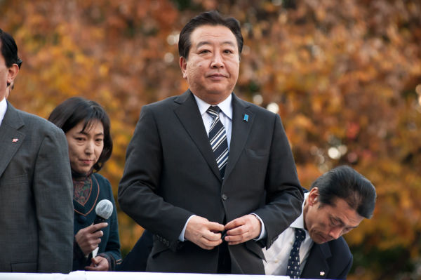 選挙で大惨敗は確実だからか。野田首相の目は虚ろだった。=写真：島崎ろでぃ撮影=