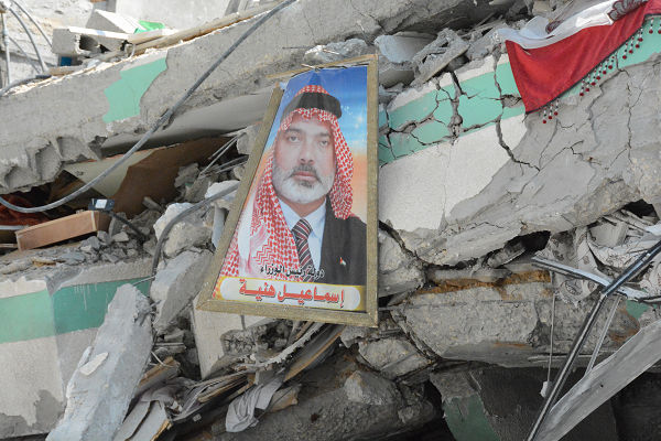 ハマス最高指導者のイスマイル・ハニーヤ氏の自宅が空爆されたのは、7月28日。子供たち10人が殺された難民キャンプ爆撃の1時間前だ。＝ガザ市内　写真：筆者＝