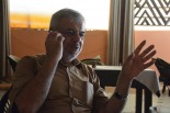 ハマス政治部門・高官　ムスタファ・サワーフ氏（59歳）。＝ガザ市内　写真：筆者＝