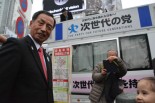 田母神氏は筆者に「好きな四文字熟語は打倒公明」と答えた。＝29日、渋谷　写真：筆者＝