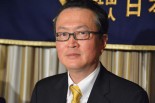 船田元・自民党憲法改正推進本部長。祖父は船田中・元衆院議長。保守本流を自負する。＝28日、日本外国特派員協会　写真：筆者＝