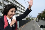 民進党の池田まき候補予定者。野党共闘のシンボル。昨年4月にあった衆院補選・北海道5区で「いけまきブーム」を起こした。＝1日、恵庭市　撮影：筆者＝