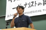 沖縄タイムズ・阿部岳記者。「沖縄の問題は本土の無関心にある」。＝1日、都内　撮影：村上理央＝