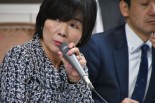 森ゆうこ議員。追及の名手はきょうも見せ場を作った。＝8日、衆院16控室　撮影：田中龍作＝